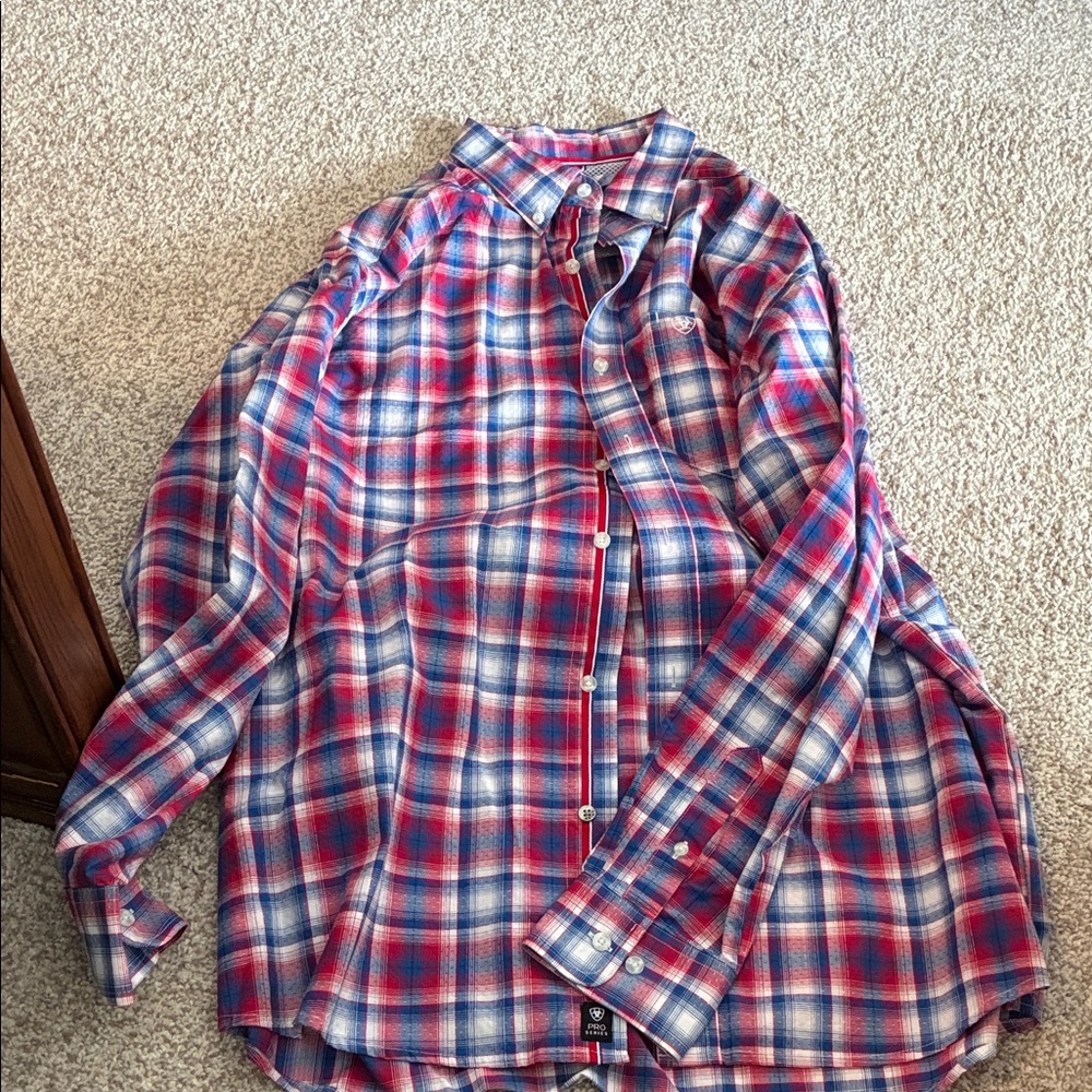 Ariat Red and Blue Plaid Shirt